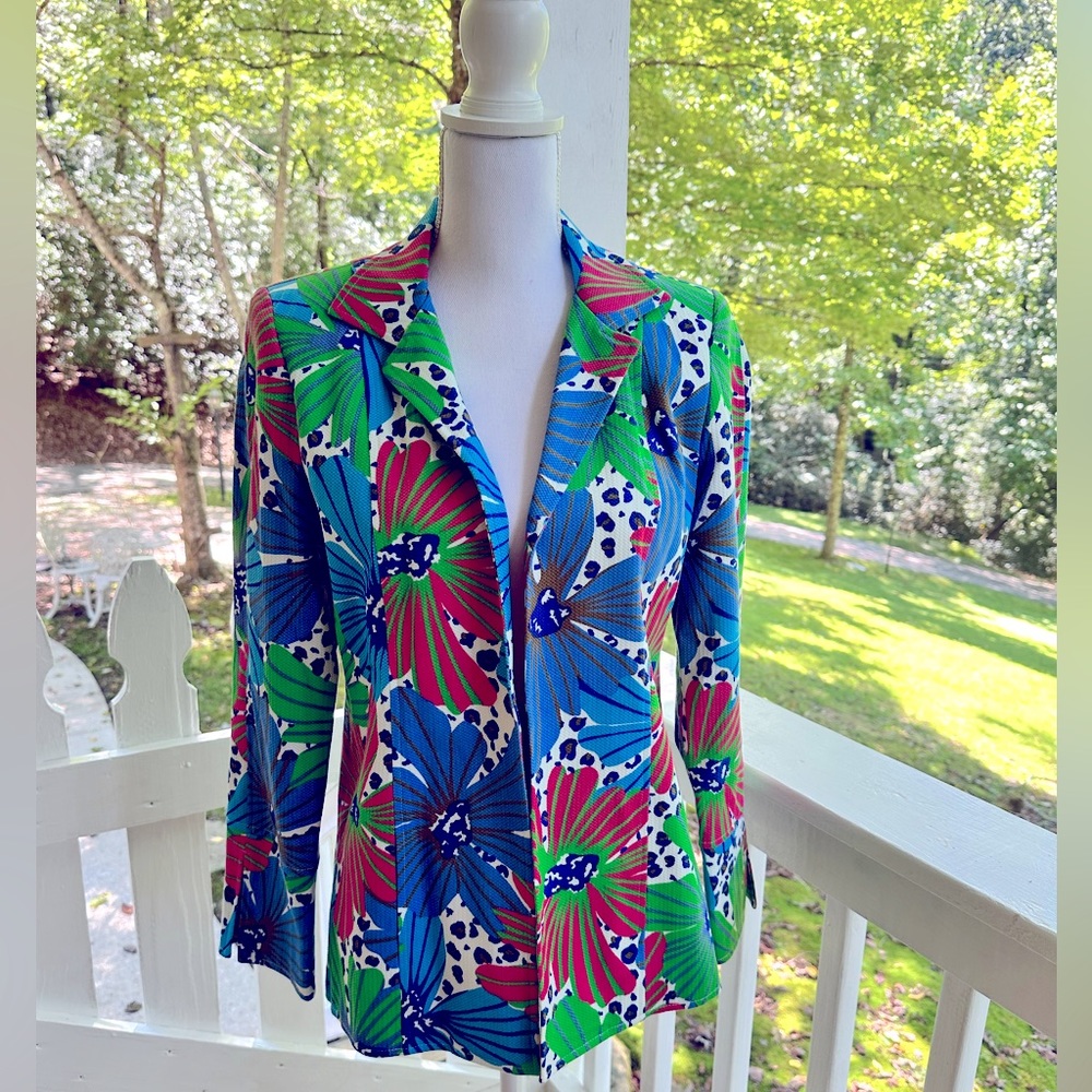 Harve Benard Collection Bold Floral & Animal Print Jacket 6 FREE SHIP
